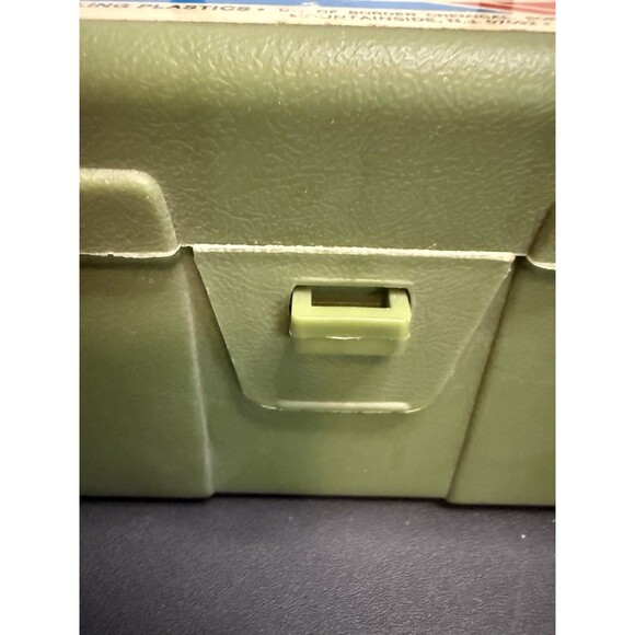 Vintage Sterling Box Carrying Storage Case Plastic Olive Green 9 1/4" × 8" - Picture 3 of 6